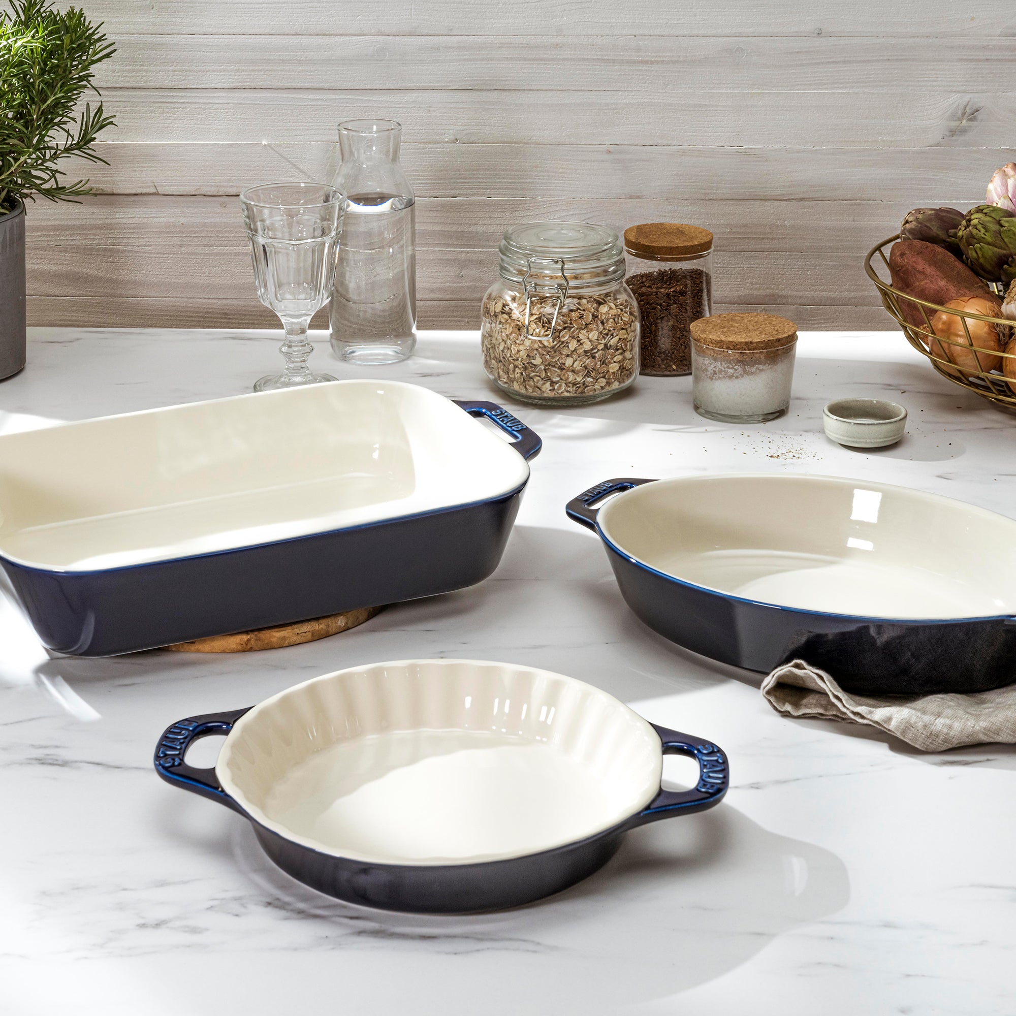 Staub Ceramic 13-inch x 9-inch Rectangular Baking Dish - Rustic Turquoise,  13 x 9 - Foods Co.