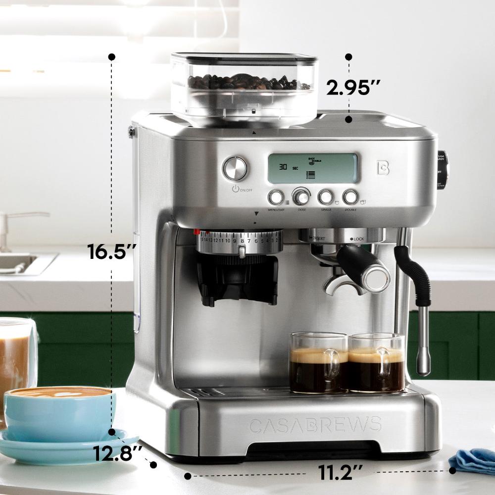 Casabrews All-in-One Espresso Machine with Grinder and Digital LCD Dis ...