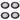 Glass Chargers with Black And Silver Border, Set of 4