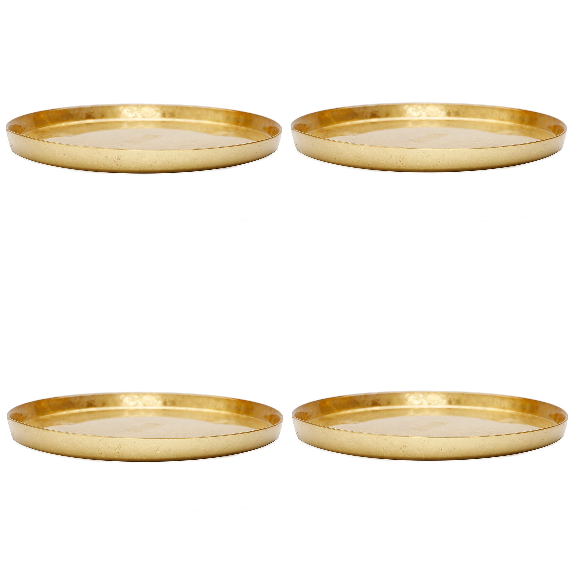 Raised Rim Plate Set Sabavi Home | Set of 4 Gold Glitter Salad Plates with Raised Rim ...