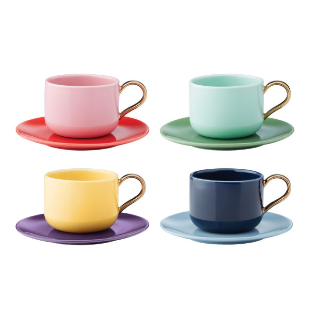 Kate Spade Make It Pop 8-Piece Cup & Saucer Set
