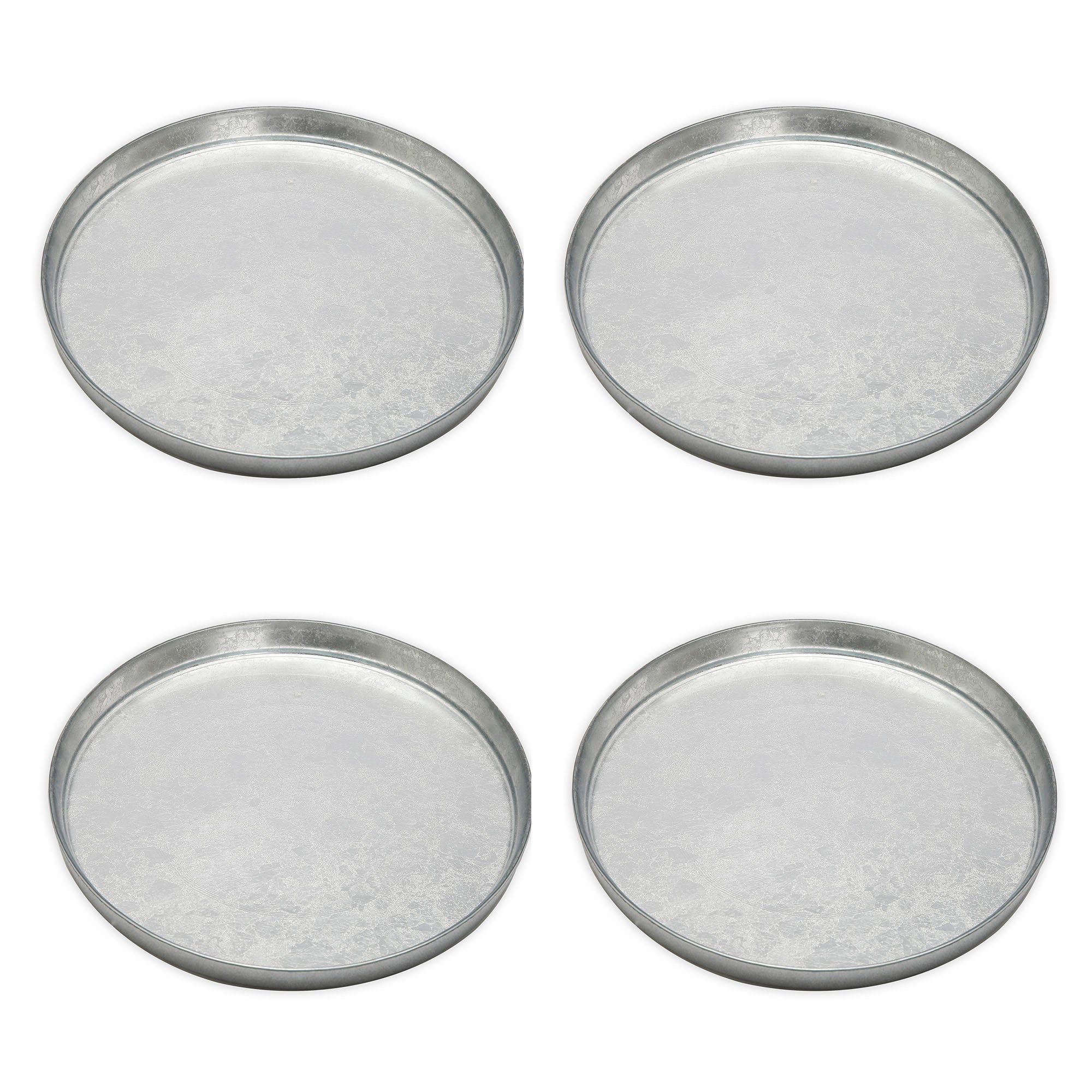 Raised Rim Plate Set Sabavi Home | Set of 4 Silver Glitter Dinner Plates with Raised Rim ...