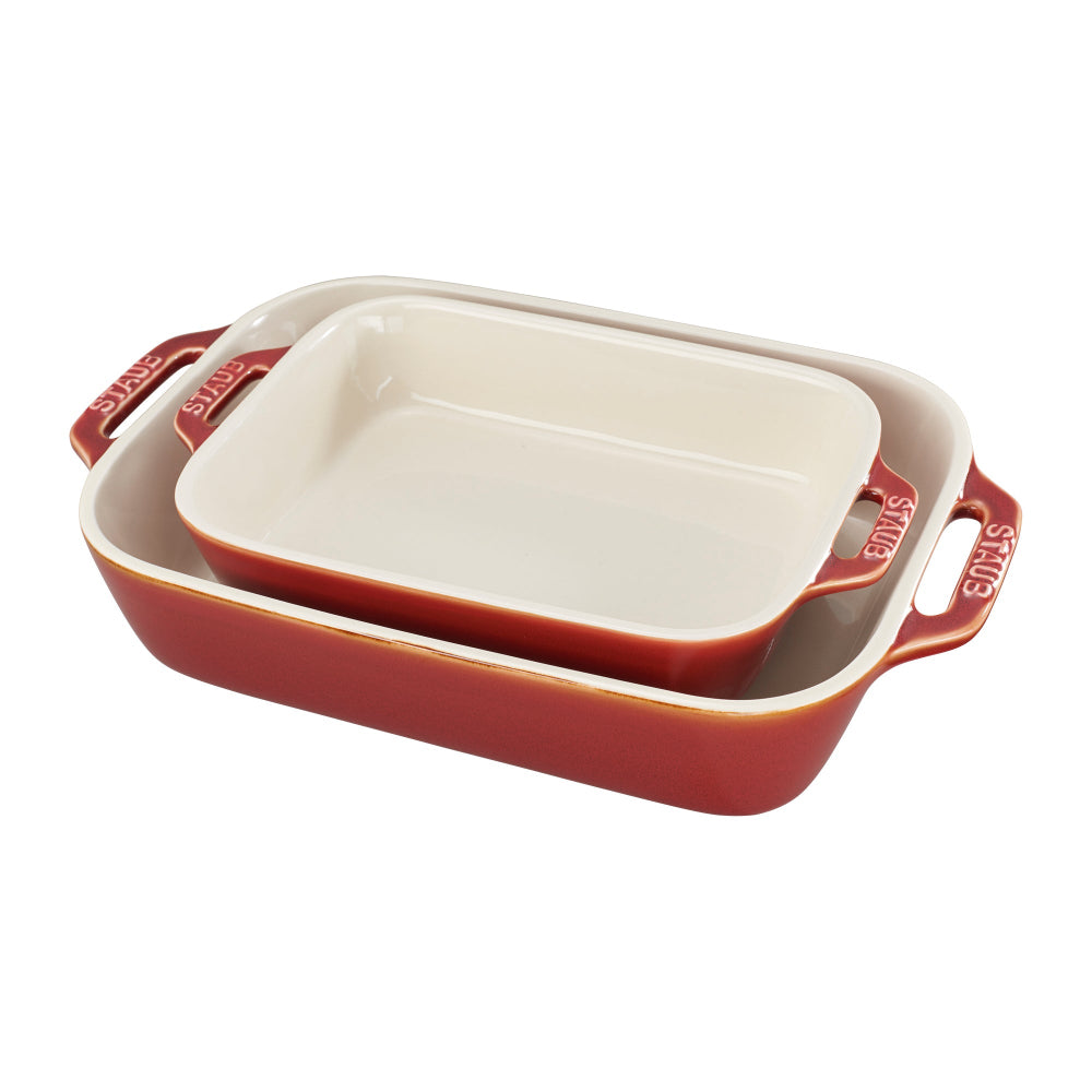 Staub 3-Piece Mixed Baking Dish Set ,Cherry