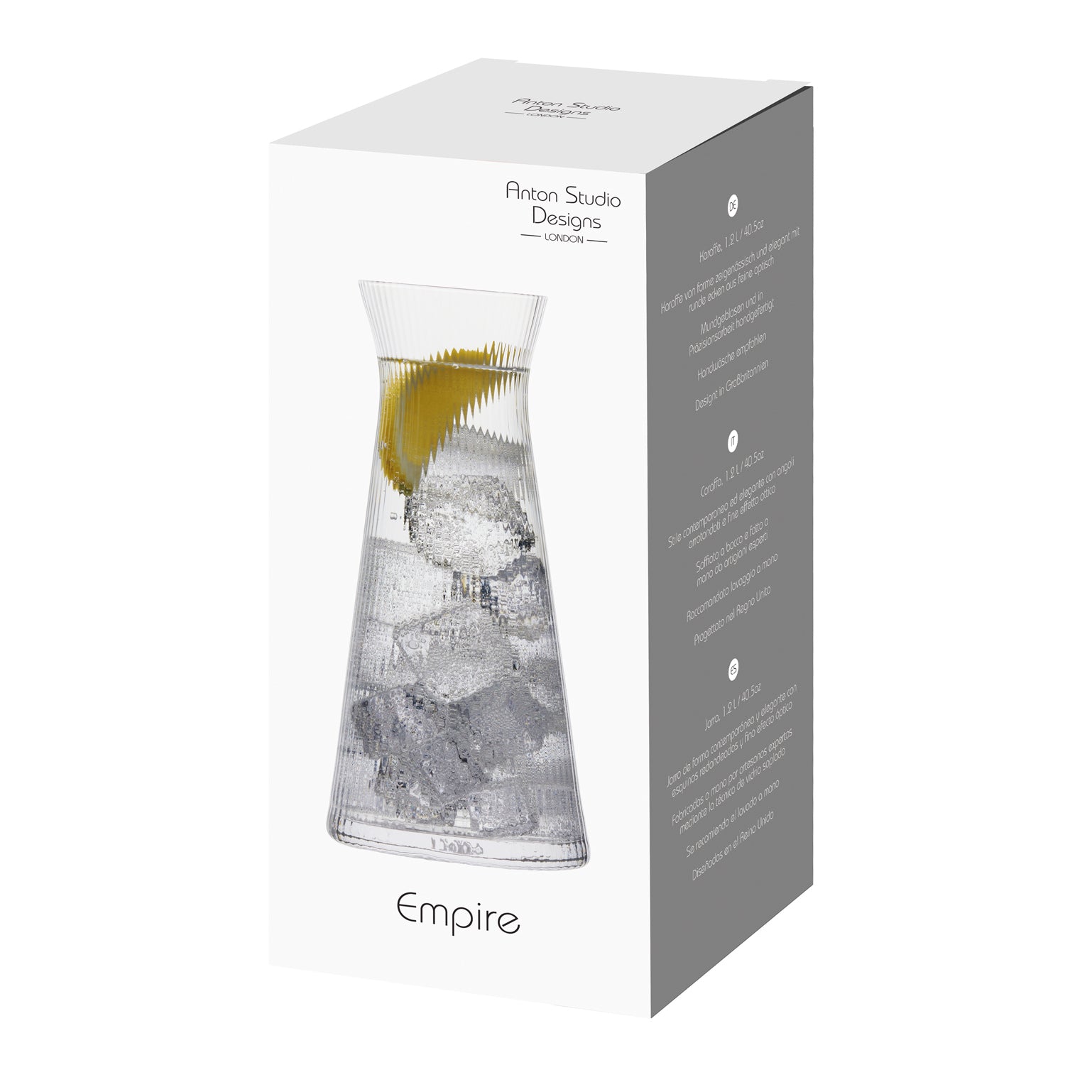 Designer Carafe Anton Studio Designs Empire Clear Ribbed Water Carafe – Sabavi® Home