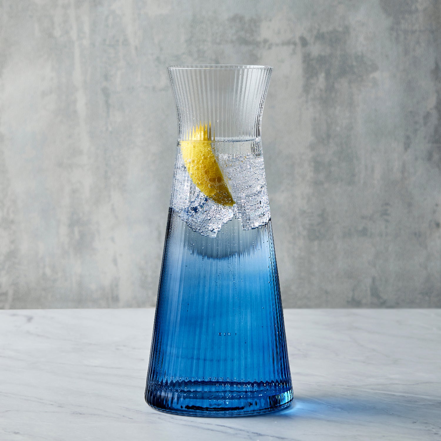 Carafe Ribbed Anton Studio Designs Empire Blue Ribbed Water Carafe – Sabavi® Home
