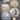 Bodrum Linens Ice Blue, Pearl and Gold Avignon Napkins, Set of 4 Lifestyle Image 1 shows the top view of the product.
