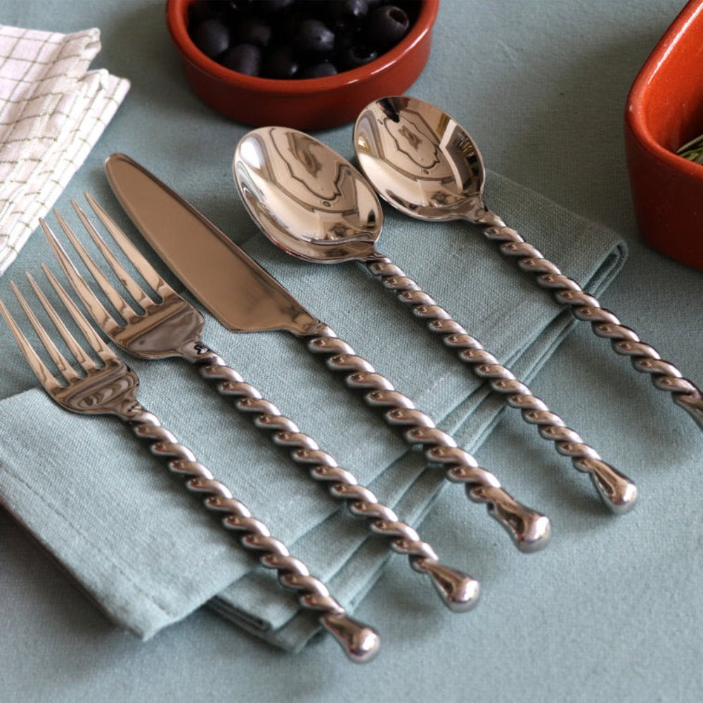 Gourmet Settings Silver Tear 20-Piece Flatware Set